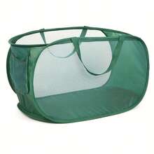 1pc Household Foldable Dirty Clothes Basket, Clothes Storage Basket ,Dirty Clothes Basket Barrel Laundry Basket Bathroom Dirty Clothes Storage Basket New Type Laundry Basket Foldable Popup Net Basket Dirty Clothes Basket With Handlelaundry Hamper,Washing Basketbathroom Organizer,Basket,Storage Basket,Foldable Laundry Basket - 墨綠色 - 查看 9