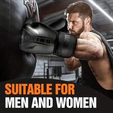 1 Pair Boxing Gloves With Laces, Suitable For Kickboxing, MMA, And Fighting Training - Black - View 7