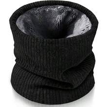Winter Neck Warmer Men Women, Fleece Neck Gaiter Face Scarf, Hunting Essentials Nose Warmer, Outdoor Gear - Black - View 1