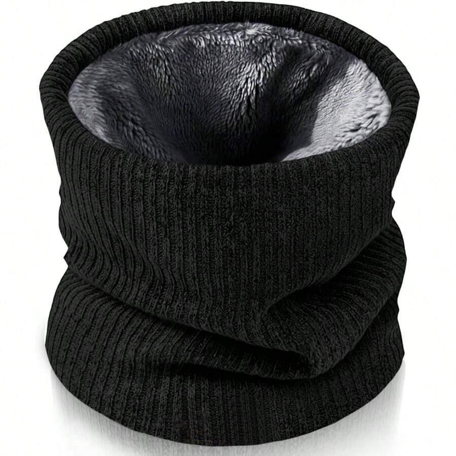 Winter Neck Warmer Men Women, Fleece Neck Gaiter Face Scarf, Hunting Essentials Nose Warmer, Outdoor Gear - Black - View 1