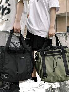 حقيبة كتف كاجوال، حقيبة عبر الجسم بطراز الشارع البسيط، حقيبة رياضية معلقة على الكتف، حقيبة سفر