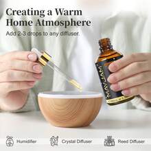 1 Bottle MAYJAM 100ml/3.38 Fl Oz Fragrance Essential Oil, Suitable For Home Aroma Diffuser, Reed Diffuser, Humidifier, DIY Candles & Soaps, Scented Candles, Room Spray, Moisturizing Skincare, Car Freshener, Birthday/Holiday/Christmas Gift, Amber, Clove, Fruit Carnival, Forest Pine, Champagne Rose Scents - Multi Scents - View 8