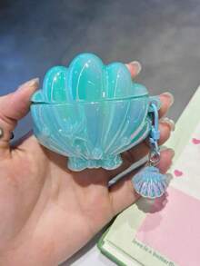 1个可爱贝壳吊坠耳机盒，适用于1/2/3/4代耳机，Pro/Pro 2保护套，硅胶防震耳机盒，适合作为礼物送给朋友、女朋友或作为节日礼物（不含耳机） - 彩色 - 查看 10