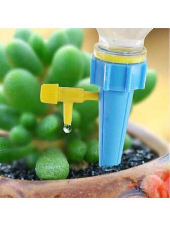 5 paquetes de picos de autorriego de polipropileno, sistema de riego por goteo ajustable, estacas de riego automático para plantas de interior, jardín y oficina