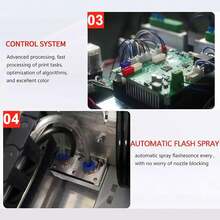 A3 L1800 UV Printer, 2880x1440dpi UV DTG Printer T-Shirt Machine With Vacuum Platform & Print Holder, For Glass Cups Phone Case Fabrics Acrylic Metal Leather Golf Balls Bottles - Black - View 7