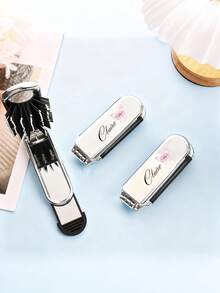 Customized Name Air Cushion Massage Comb, Travel Comb, Folding Comb With Integrated Mirror, Personalized Air Cushion Hair Brush, Customized Portable Travel Comb, Mini Comb (Wedding Gift For Friends, Her, Grandparents) - Multicolor - View 7