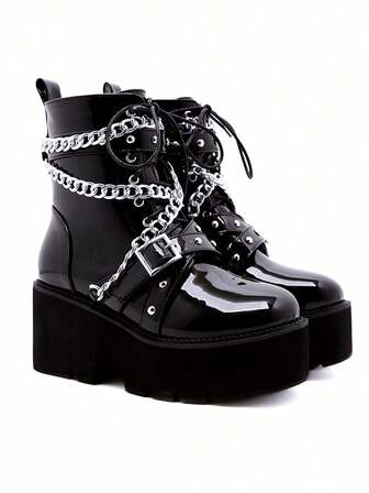 2pcs Women's Autumn/Winter Boot Accessories - Fashionable Silver Chain Shoe Buckle Decor, Suitable For Roman Boots, Removable Decorative Chain,