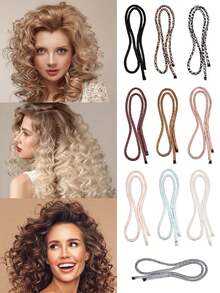 5pcs Heatless Hair Curler Kit, No Heat Curler, Hair Styling Tool Set, Overnight Curls Styling Tool, Multiple Colors Available, Wave Curling No Heat Damage, Easy To Use For Daily & Party Hairstyles, Curly Hair Accessories For Women, Travel Essential For Barber Salon Beauty Travel Essential Hair Products,Hair Cares,Hair Accessories - Multicolor - View 1