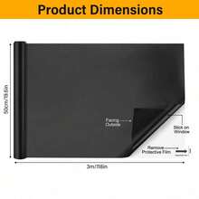 One Way Window Privacy Film, Window Tint For Home, Sun Blocking UV Heat Blocker, See Out Not In Reflective Mirror Film, Removable Static Cling Glass Door Cover - Black - View 3