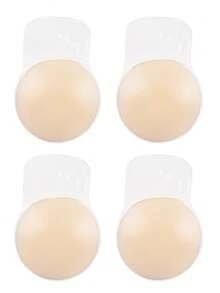 1 对防过敏可重复使用乳贴 - 女士强力粘性硅胶乳贴，防水且提升挺括，衣服下隐形