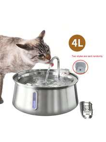 不锈钢猫饮水器，134 盎司/4 升自动宠物饮水机，带水位窗，防干烧水泵，带水龙头的超静音猫饮水器，适用于室内猫狗，可更换滤芯 - 彩色 - 查看 14