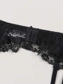 Phụ kiện nội y gợi cảm dành cho nữ: Dây nịt tất, Dây nịt tất ren hoa, Kết hợp với tất cao đến đùi. - màu đen - Xem 5