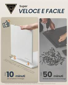 SONGMICS HOME Comodini Sottili, Toolless Montaggio Super Veloce Senza Attrezzi, Set di 2 Tavolini con 2 Scomparti Aperti e 1 Cassetto, per Camera da Letto, 30 x 25 x 59,4 cm, Bianco Neve - Bianco - Visualizzare 2