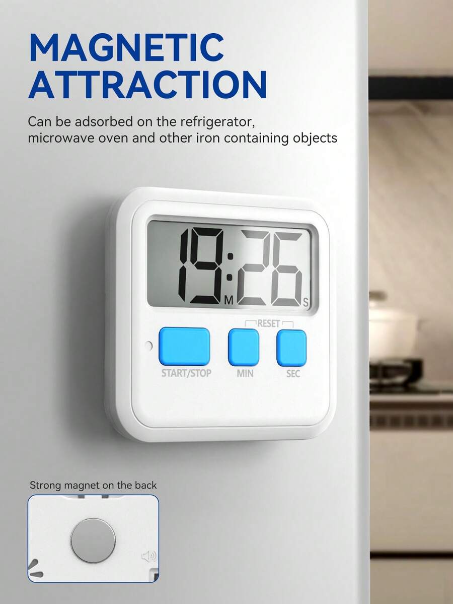 1pc Kitchen Timer, Student & Cooking Reminder, Children Time Management, Baking Timer - Blue - View 1