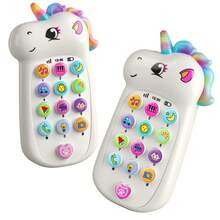 1个互动式婴儿音乐电话：包含音乐、天气、动物及超过10种音效，2种模式，粉色或蓝色 - 适合作为宝宝的新年、圣诞节或生日礼物 - 彩虹馬音樂手機 - 查看 3