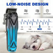 LQT Dog Electric Hair Clipper Grooming Kit | Home Dog Hair Clipper | Low Noise And Low Vibration Without Damaging The Skin | Trimming Foot Hair, Face And Whole Body | Equipped With Pet Nail Clippers Tools|Novice Friendly Set, Essential For Pet Owners On Christmas, Available In Three Colors - Multicolor - View 6