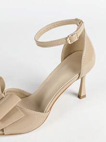 Women's Sexy Buckle High Heel Sandals, Party - Apricot - View 8