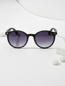 Stylish Round Women's Sunglasses UV400 Premium Matte Frame Perfect Accessory For Casual Fashion Looks - Degradado negro - Ver 5