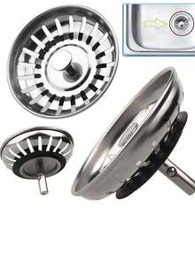 Stainless Steel Kitchen Sink Strainer And Stopper - Hair Catcher And Bathroom/Floor Drain Filter - Silver - View 1