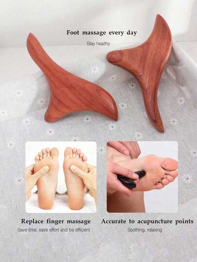 Wooden Trigger Point Massager, Widely Used For Head, Neck, Hand, Waist, Calf, Leg And Foot Massage; Compact Yet Powerful Triangular Massager, Ideal For Back Massage, School, Back-To-School, Travel, Travel Essential, Home Essential, Massage Tool, Massage