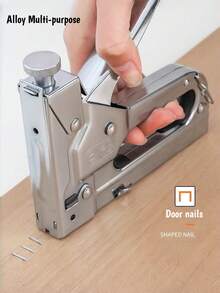 1支重型钉枪，无需说明书和电池，符合人体工程学设计，带安全锁，可调节力度，适用于DIY、木工项目、家具组装、家居装修、沙发维修等，圣诞礼物之选。