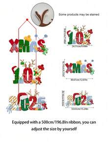 2 pezzi - Decorazione natalizia per appendere alla porta, Buon Natale 2025 Appendino per porta, Decorazione perfetta per la famiglia a Natale, Decorazione festiva per parete e portico, Striscione natalizio appeso, Decorazione da parete per feste di Natale, Decorazione per tenda della porta di Natale, Decorazione natalizia per la casa, Regalo di Natale