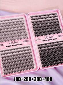 640pcs Cluster False Eyelashes Set, 10D/20D/30D/40D Mixed Synthetic Mink Hair Lashes, 0.07mm Curl, 8-16mm Length, Including Natural Style Lashes, 3D Russian Volume, Suitable For Beginners, Reusable, Suitable For Home Wear, Individual Lashes, Suitable For Travel, Daily Wear (Suitable For Beginners), Weddings, Dates, Parties, Holidays, Ideal As Christmas/Halloween/Gift Eyelash Set. - D - 查看 5