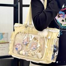 Ballet Girls Large Capacity Kawaii Itabag Japanese Transparent JK Shoulder Crossbody Bags Gift For Friends Teenage School Bags - 粉色 - 查看 1