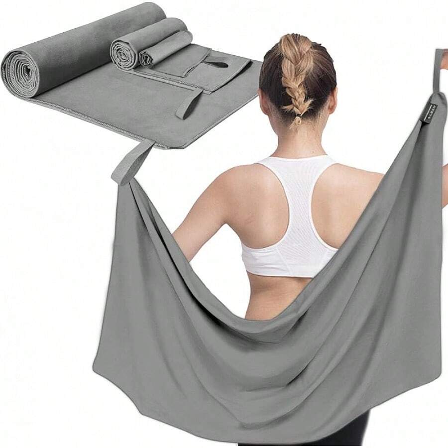 Toalla Microfibra, Toallas de Mmicrofibra 3 PCS, Toalla Secado Rápido - Gris - Ver 1