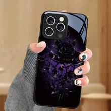 Funda de Teléfono de Vidrio Templado para iPhone 16 16e 15 Pro Max 14 Plus 13 12 11 ProMax, Textura Cristalina, Efecto Espejo, Diseño Exquisito - OT8478 - Colores mixtos - Ver 2