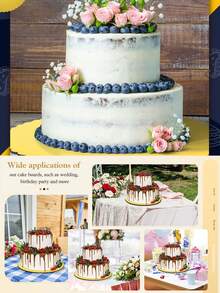 10 đế bánh tròn màu vàng, đế bánh bằng bìa cứng 6/8/10/12 inch với viền lượn sóng, đế bánh tròn chắc chắn được phủ lớp chống dính, thích hợp cho mousse, cupcake tự làm, tráng miệng, đám cưới, sinh nhật, làm bánh, thủ công, ngày Valentine, trang trí bánh chuyên nghiệp, bánh dày hoặc nhiều tầng, đế bánh pizza, dụng cụ làm bánh chống thấm nước và chống dầu mỡ. - Nhiều màu - Xem 8