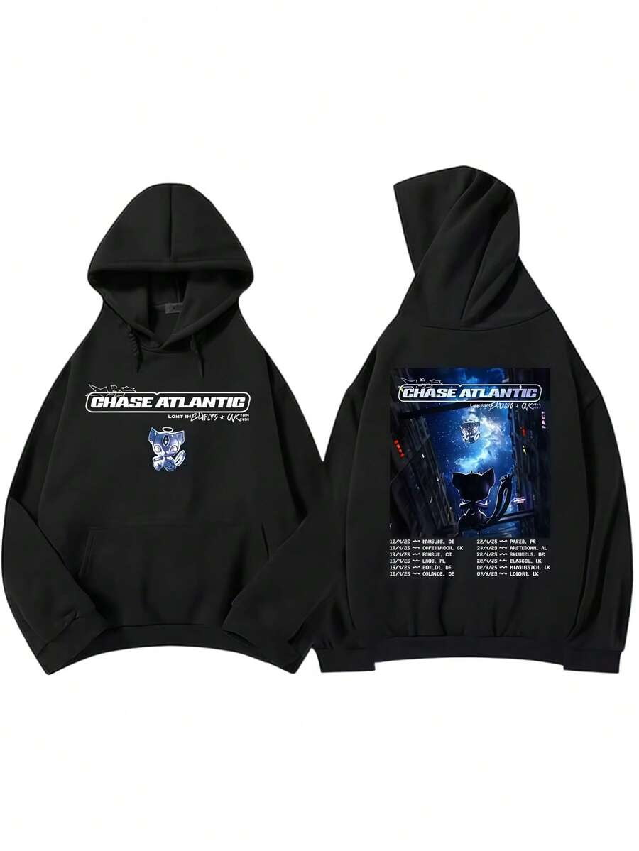 2025 UK And Europe 'Lost In Europe' Arena Tour Hoodies Chase Atlantic Graphic Sweatshirts Hooded Men_Women Clothes Hip Hop Hoody - Black - View 1
