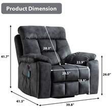 EBELLO Large Power Lift Recliner Chair With Massage And Heat For Elderly , Overstuffed Wide Recliners With 2 Cup Holders, Side Pocket And USB Port - Xem 11