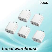 Bộ 5 củ sạc nhanh USB 3 cổng: Tương thích với dòng 16/15/14, thiết bị Galaxy & Android – Củ sạc đa thiết bị, phù hợp cho nhiều người sạc cùng lúc, nhiều thiết bị sạc cùng lúc, đáp ứng nhu cầu sạc tại nhà và bàn làm việc văn phòng. Bộ sạc điện thoại đa cổng công suất cao. - Xem 1