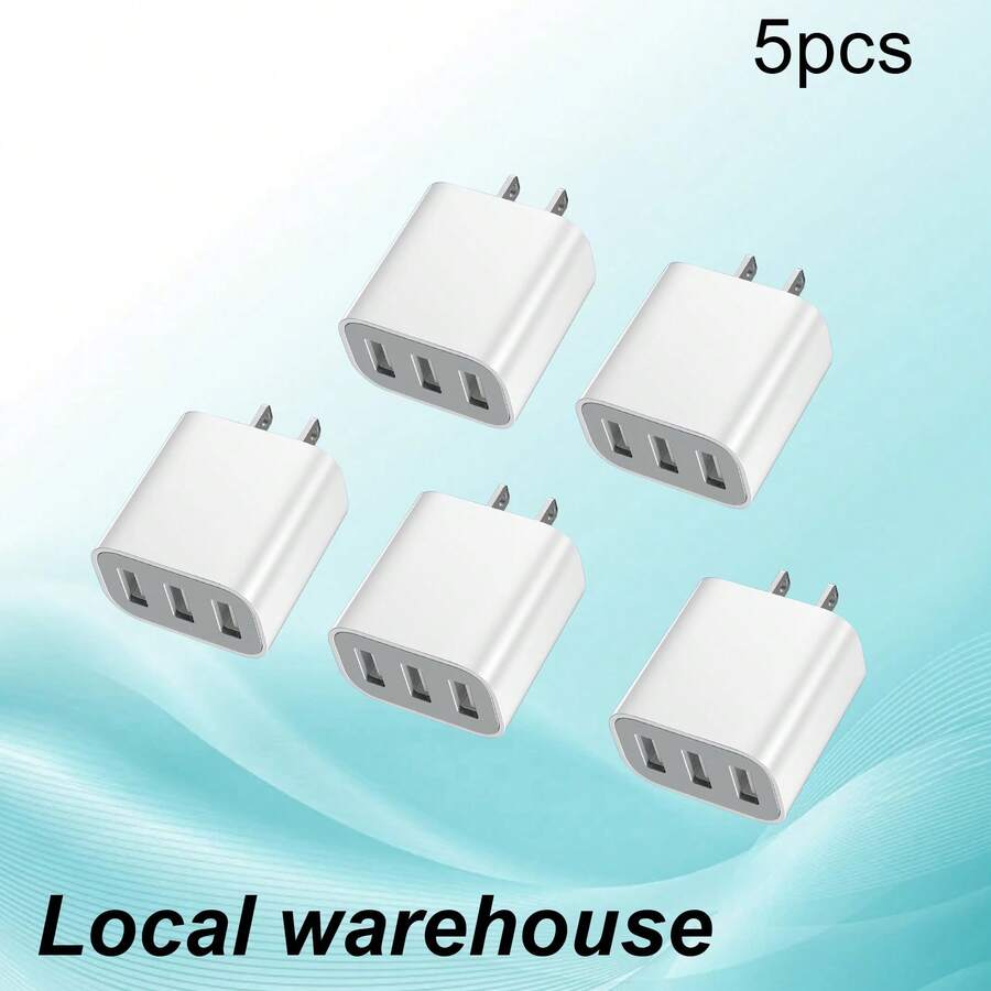 Bộ 5 củ sạc nhanh USB 3 cổng: Tương thích với dòng 16/15/14, thiết bị Galaxy & Android – Củ sạc đa thiết bị, phù hợp cho nhiều người sạc cùng lúc, nhiều thiết bị sạc cùng lúc, đáp ứng nhu cầu sạc tại nhà và bàn làm việc văn phòng. Bộ sạc điện thoại đa cổng công suất cao. - Xem 1