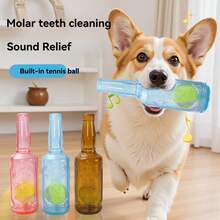 1PC Pet Toys, Dog Chewable Rattle Tennis Ball Bottles, Self-Entertainment Toys, Durable Chewable Teething Toys, Interactive Dog Toys,Dog Stuff,Dog Toys,Dog Things,Dog Supplies,Dog Accesssories