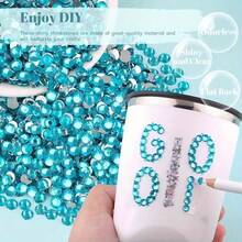 2mm - 6mm Piedras de imitación de resina de colores sin aplicación en caliente, gemas planas para pegar en uñas, tazas, botellas, tumblers, móviles, accesorios de maquillaje DIY, uñas y suministros para uñas - Azul menta - Ver 11
