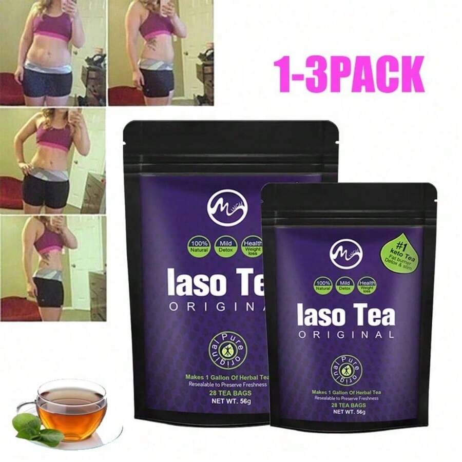 1-3PCS - Total Life Changes Iaso Instant Tea (Original) - Convenient Cleansing Tea For A Balanced Lifestyle, Gentle & Refreshing,Christmas - Màu tím - Xem 1
