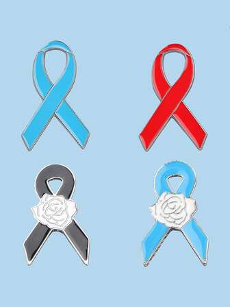 Rose Ribbon Brooch, Blue And Black Creative Metal Badge, Clothing Bag Accessories Decoration Pendant, Brooch Pin, Women's Brooch, Enamel Badge, Clothes Clip, Clothing Brooch, Women's Clothing Brooch, Cute Enamel Brooch, Suitable For Giving To Friends, Colleagues, Put In Bags, Clothes, Etc., Available For Four Seasons