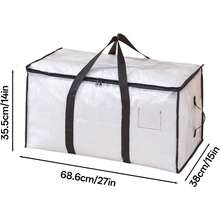 8-Pack 88L Heavy-Duty Clear Moving & Storage Bags | Zippered Handle Storage Bags - College Dorm Organizer For Clothes, Blankets & Bedding - Clear - View 2