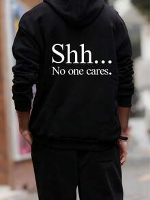 Tween Boy Funny Print Hooded Fleece Pullover Sweatshirt , Autumn/Winter - Black - View 2