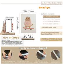 1幅装裱帆布墙画，可爱粉色小熊儿童房装饰画，生动的动物插画，适合女孩房、儿童房、婴儿房、游戏室装饰，防水。派对装饰礼物、生日礼物、女孩卧室婴儿用品、男孩礼物、婴儿房装饰 - 彩色 - 查看 44