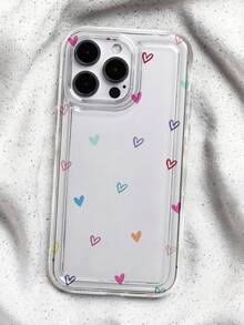 غطاء هاتف بتصميم قلب وسادة هوائية شفاف متوافق مع 16 Pro Max/16 Pro/16، 12/13/14، 15 Plus/15 Pro/15، 13 Pro Max، 11/XR، غطاء واقي، يناسب أيضًا S21/S22/S23/S24/S25، A21/A23/A35/A55/A54/A53/A23/A16/A17، قذيفة هاتف إبداعية