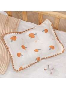 1个新生儿婴儿枕，小熊图案，长方形透气防扁头枕，男女宝宝通用，四季皆宜