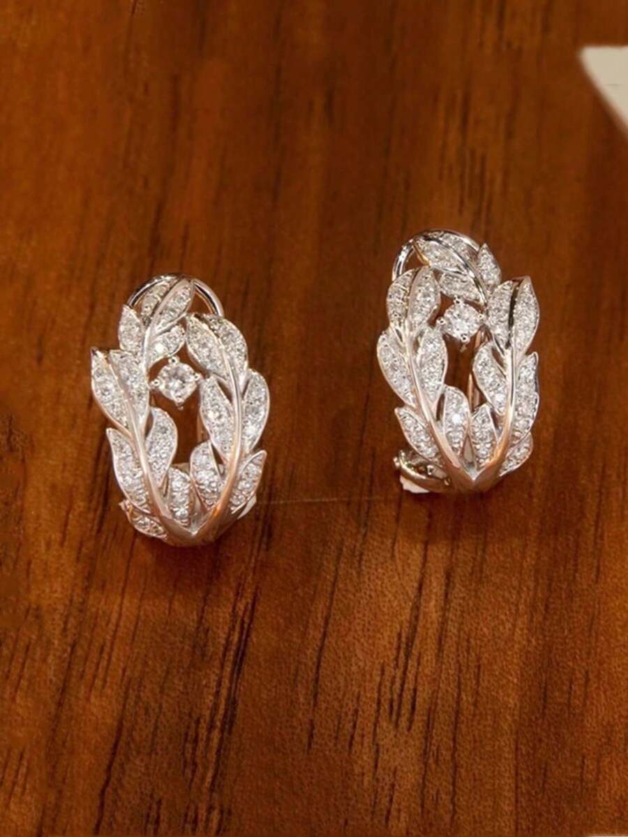 1 Đôi bông tai thả Cubic Zirconia tuyệt đẹp dành cho nữ làm quà tặng trang sức dự tiệc ngày Giáng sinh - 1 # - Xem 1