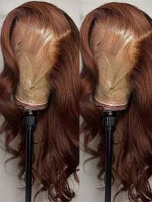30 Inch Brown Wig 250% Density Chocolate Brown Lace Front Wigs Human Hair Glueless Human Hair Wig 13x4 HD Transparent Body Wave Lace Front Wig Pre Plucked 4# Brown Colored Human Hair Wigs 100% Brazilian Vrigin Lace Frontal Wig Bleached Knots With Baby Hair Christmas Gifts For Women - S4 - 查看 1
