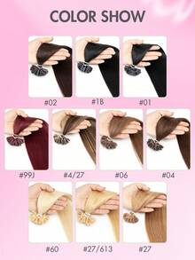 U型接发，真人发接发，12-22英寸直发，金色真人发，易于佩戴，U型接发，女士圣诞节礼物 - 彩色 - 查看 5