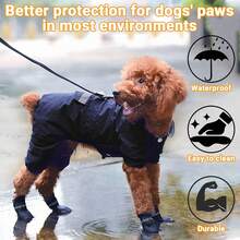 Pet Rain Boots – PVC Shoes For Paw Protection - Black - View 4
