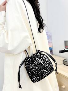 Elegant Small Bag, Vintage Exquisite Sequins, New Lucky Bag, Personalized Pearl Jewelry, Western Versatile, Compact Crossbody Purse For Women