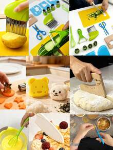 Multi-Purpose Kitchen Kit: Cutting Boards, Cake Knives & Dough Tools,Premium Material Kitchen Set: Baking Gear + Sturdy Cutting & Dough Tools,Cost-Saving Kitchen Bundle: Cutting Boards, Cake Knives & Baking Gear,Time-Saving Kitchen Set: Baking Tools + Vegetable Prep Bundle - Multicolor - View 3